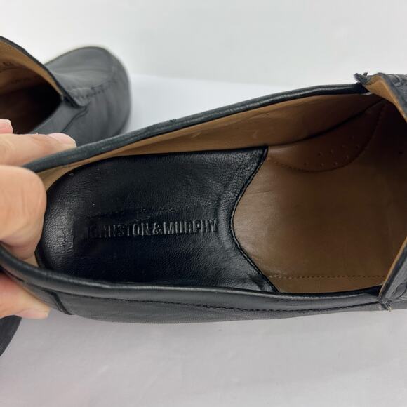 Johnston & Murphy 9.5M Cresswell Venetian Black Soft Sheepskin Loafer Slip On - Picture 10 of 11